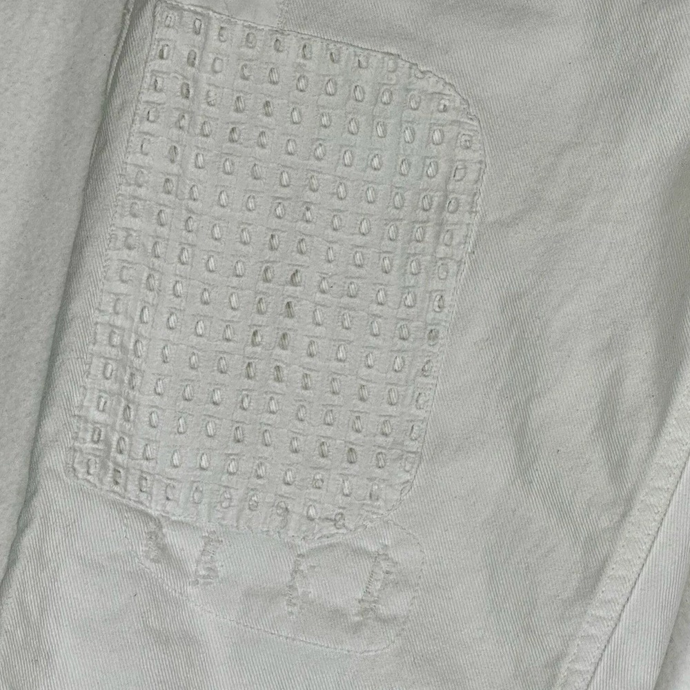Lauren Ralph Lauren Womens White Eyelet Patchwork Distressed Straight‎ Jeans 4 - Picture 8 of 15